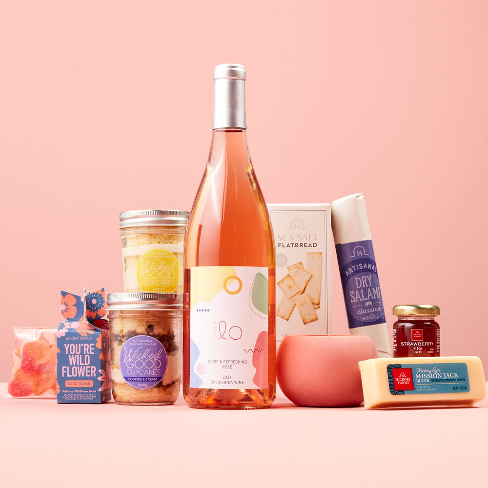 Blooms &amp; Bites Wine Gift Box