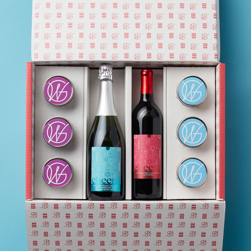Birthday Cupcake 6-Pack &amp; Wine Gift Set Inside Box image number null