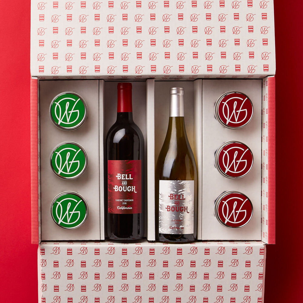 Holiday Cupcake 6-Pack &amp; Wine Gift Set Inside Mailer Box image number null