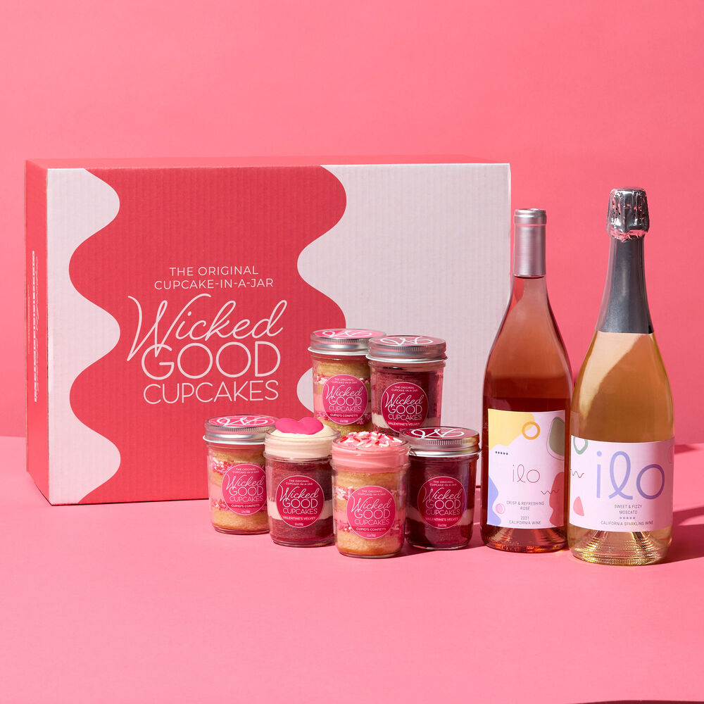 Valentine&#39;s Day Cupcake 6-Pack Rose &amp; Moscato Gift Set image number null