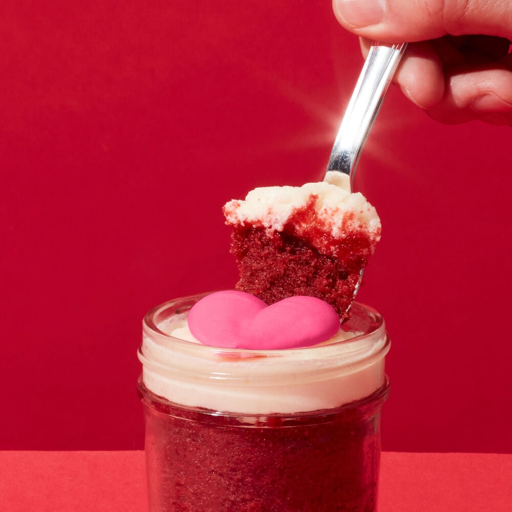 Valentine&#39;s Velvet Cupcake Jar Spoon LIft image number null