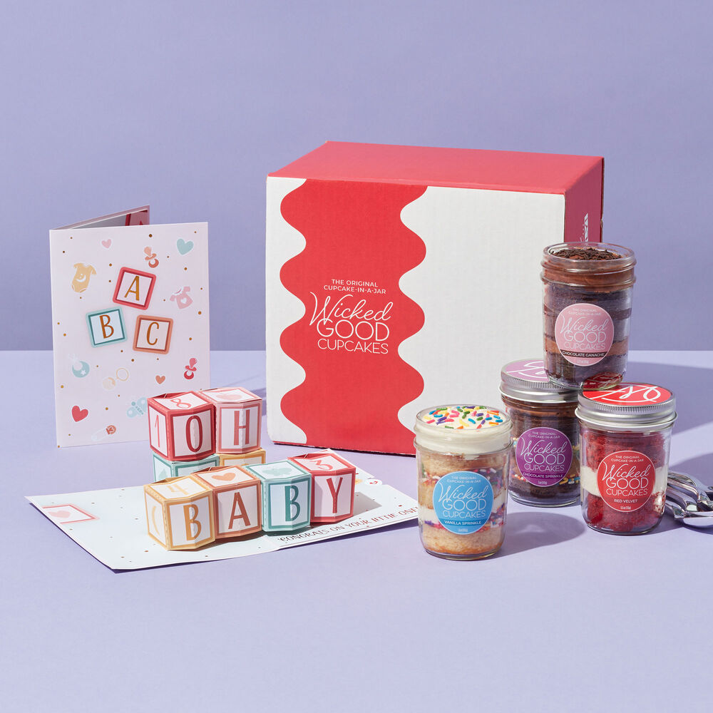 Mix & Match Baby Shower Cupcake 4-Pack with Lovepop Card