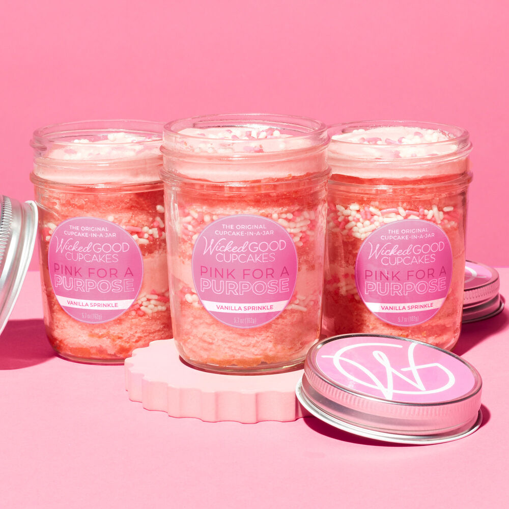 Pink for a Purpose Vanilla Sprinkle Cupcake Jars image number null