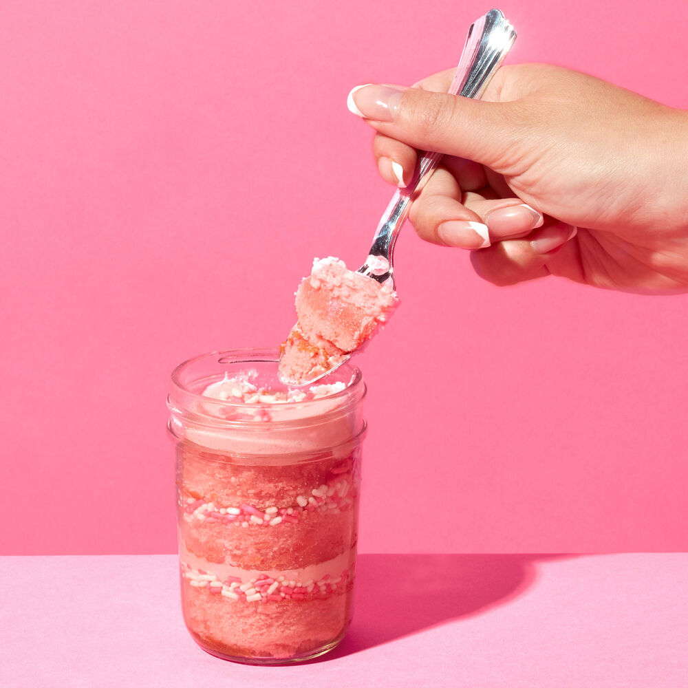 Pink for a Purpose Vanilla Sprinkle Cupcake Jar Spoon Lift image number null